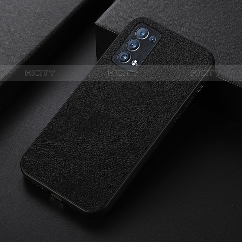 Funda Lujo Cuero Carcasa B06H para Oppo Reno6 Pro+ Plus 5G Negro