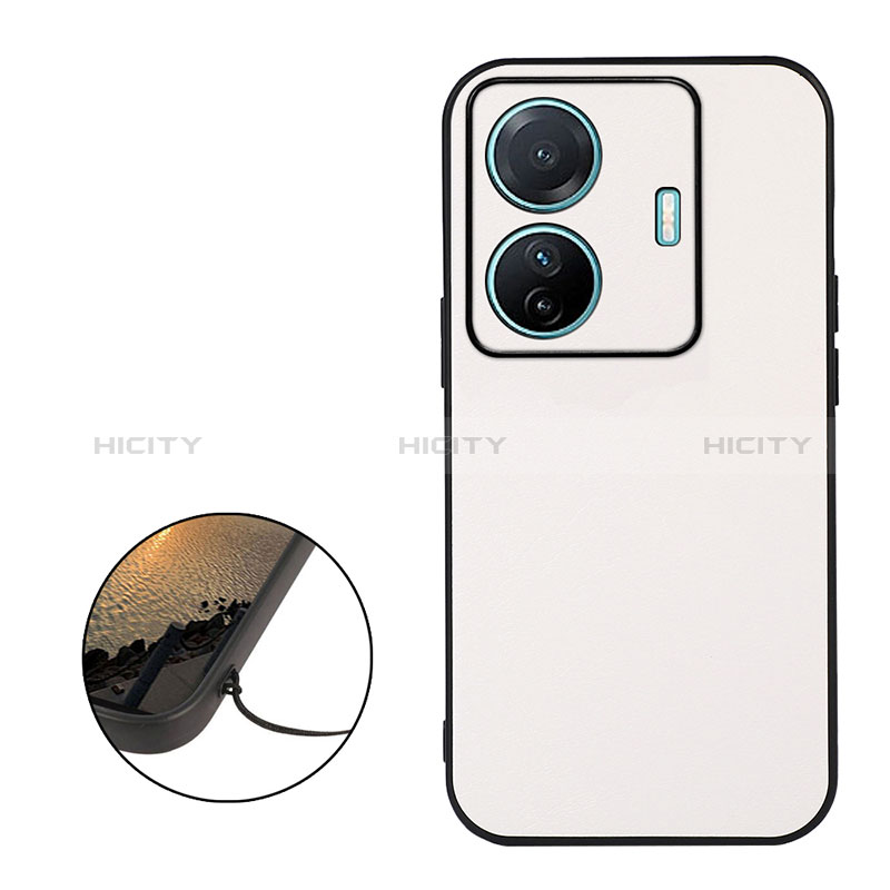 Funda Lujo Cuero Carcasa B06H para Vivo T1 5G Blanco