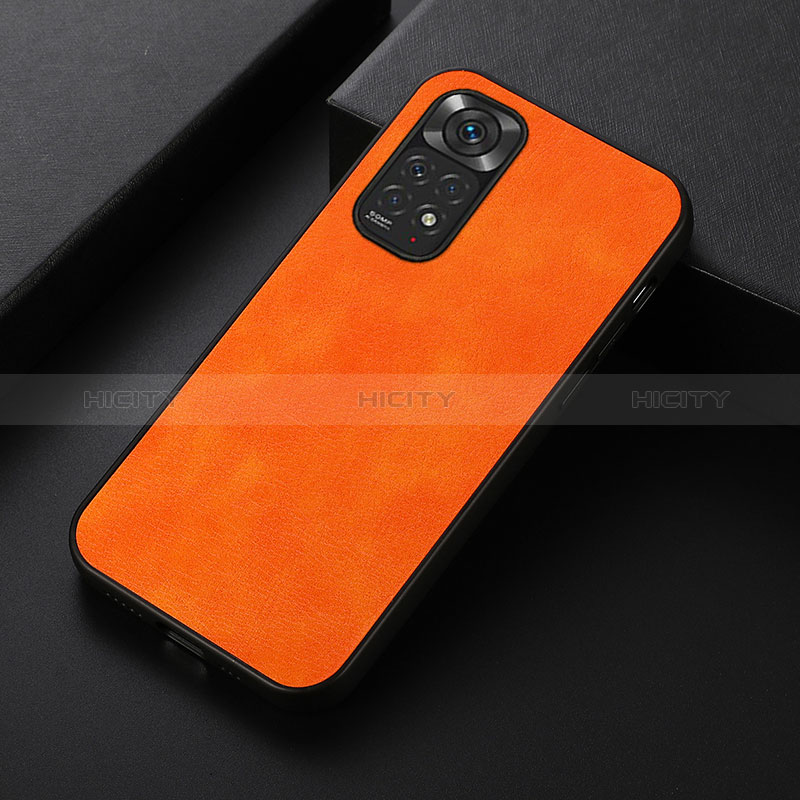 Funda Lujo Cuero Carcasa B06H para Xiaomi Redmi Note 11 4G (2022) Naranja