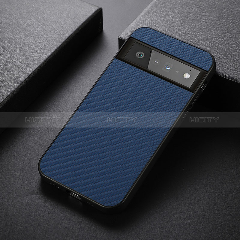 Funda Lujo Cuero Carcasa B07H para Google Pixel 6 Pro 5G Azul