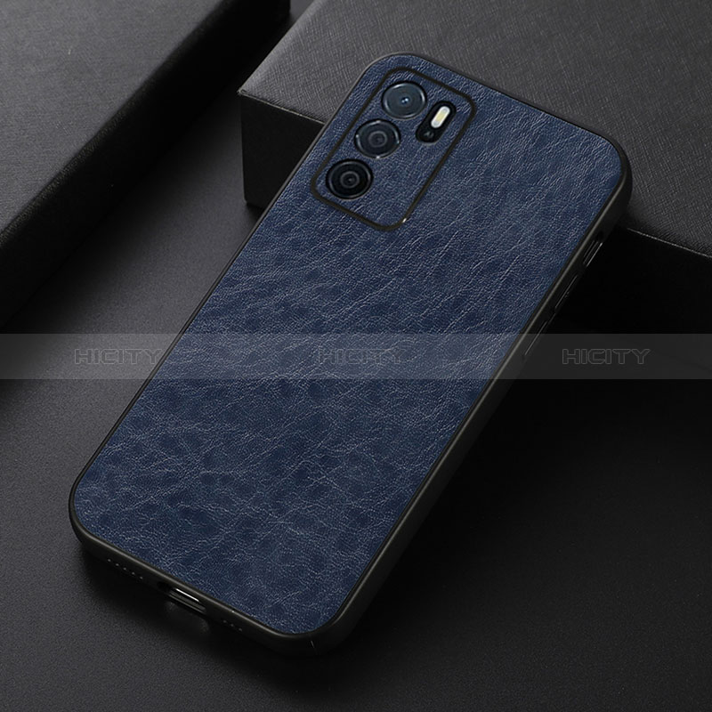 Funda Lujo Cuero Carcasa B07H para Oppo A16 Azul