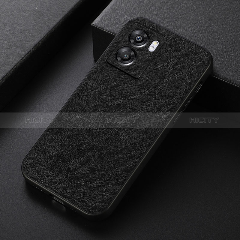 Funda Lujo Cuero Carcasa B07H para Oppo A57 5G Negro