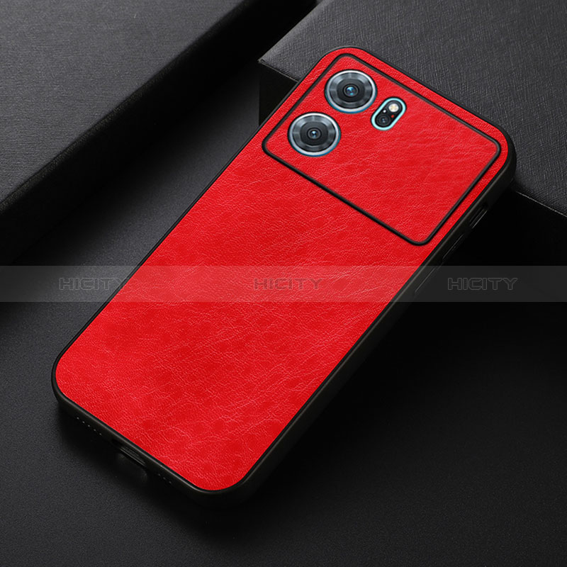 Funda Lujo Cuero Carcasa B07H para Oppo K10 5G Rojo