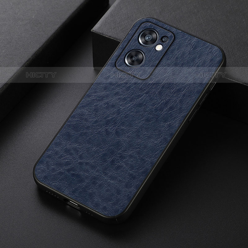 Funda Lujo Cuero Carcasa B07H para Oppo Reno7 SE 5G Azul