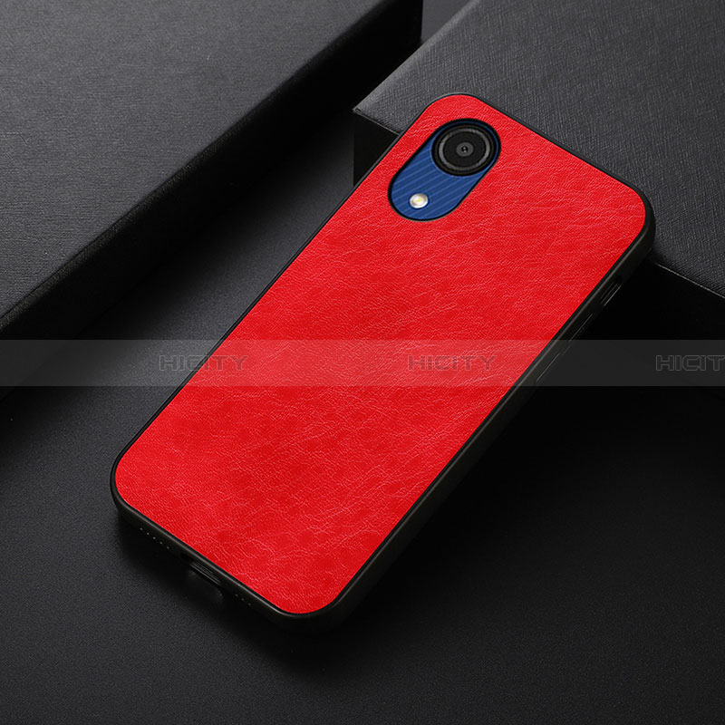 Funda Lujo Cuero Carcasa B07H para Samsung Galaxy A03 Core Rojo