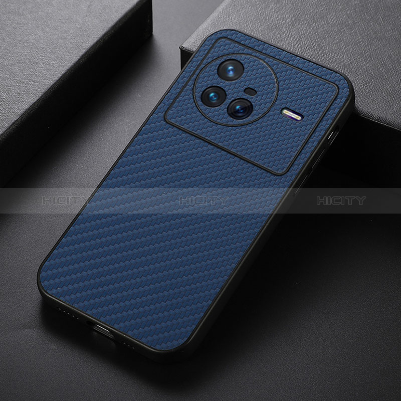 Funda Lujo Cuero Carcasa B07H para Vivo X80 5G Azul