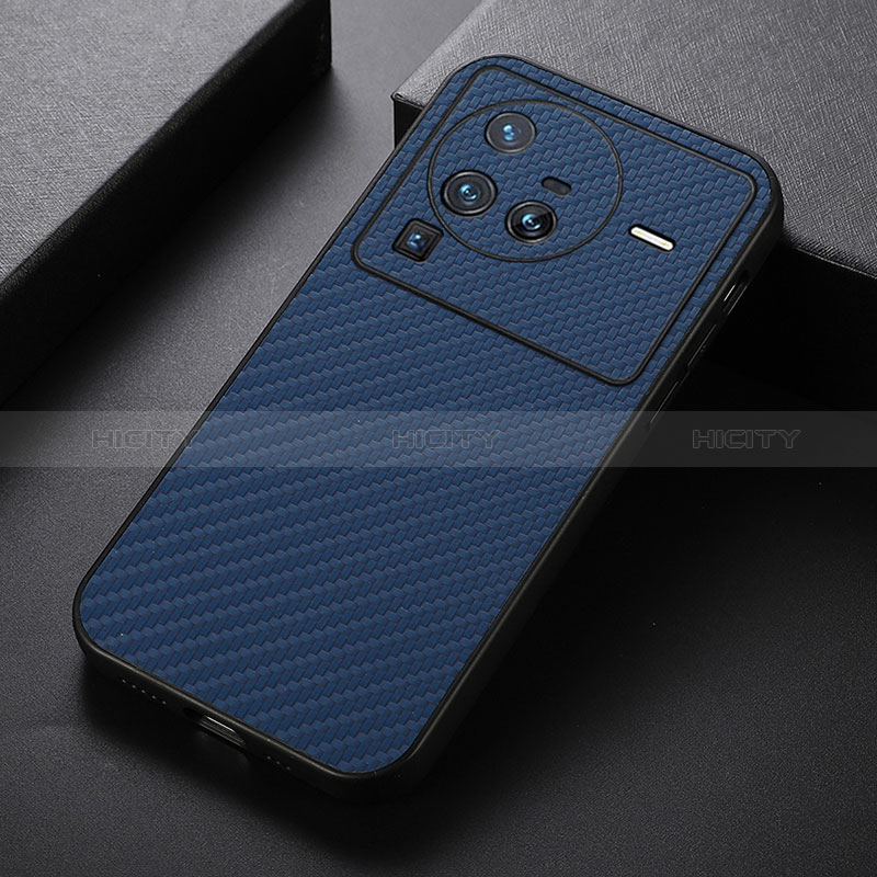 Funda Lujo Cuero Carcasa B07H para Vivo X80 Pro 5G Azul