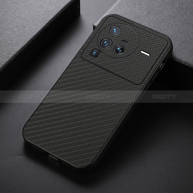 Funda Lujo Cuero Carcasa B07H para Vivo X80 Pro 5G Negro