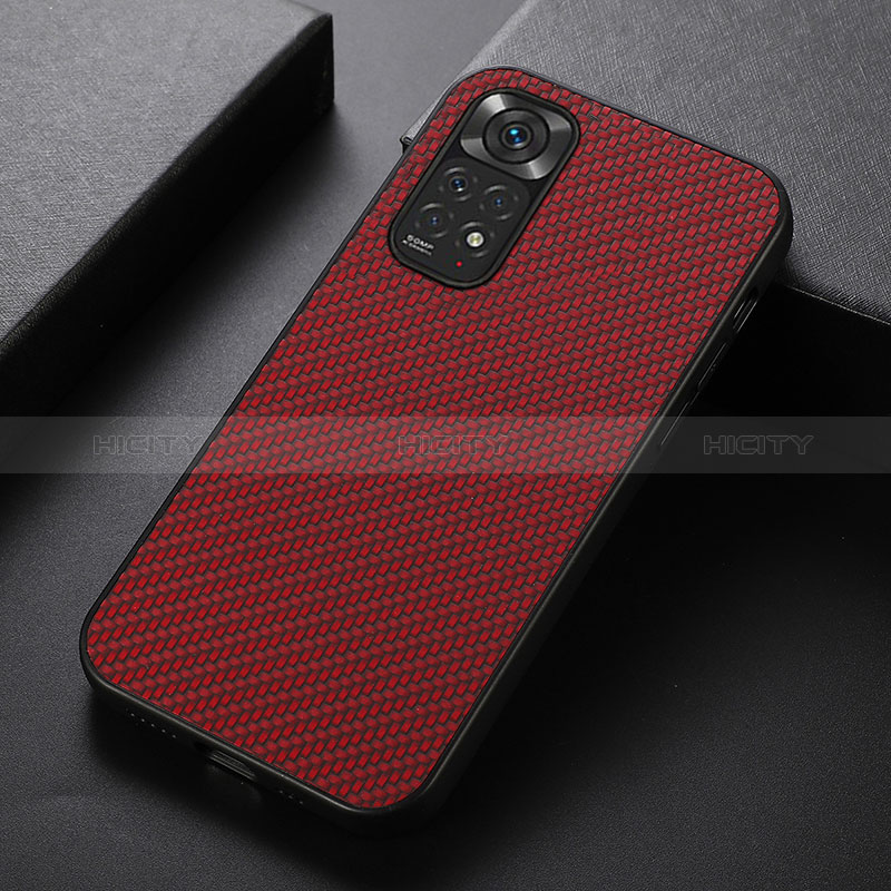 Funda Lujo Cuero Carcasa B07H para Xiaomi Redmi Note 11 4G (2022) Rojo