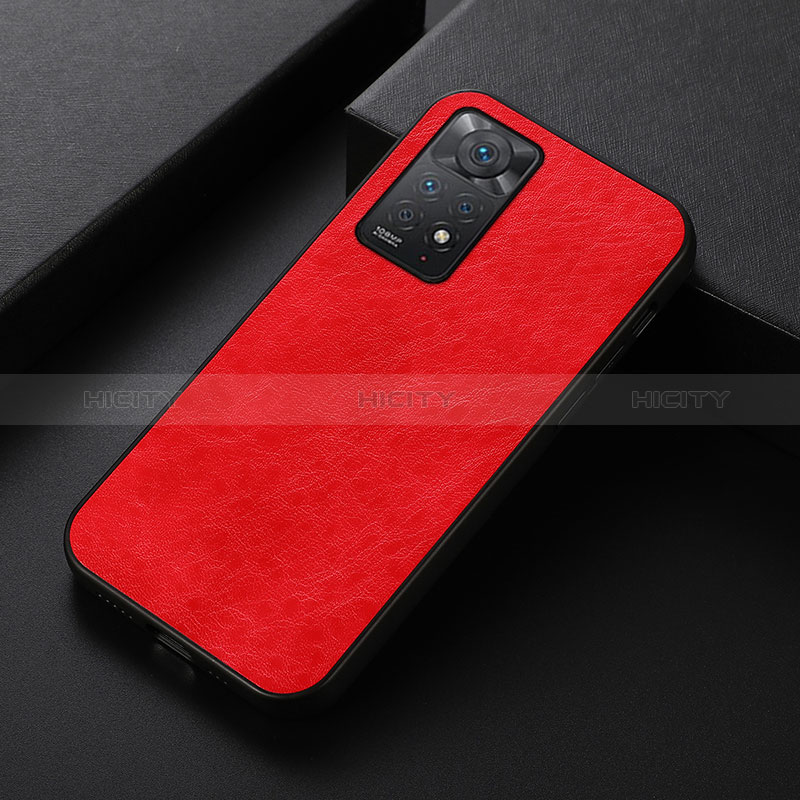 Funda Lujo Cuero Carcasa B07H para Xiaomi Redmi Note 11 Pro 4G Rojo