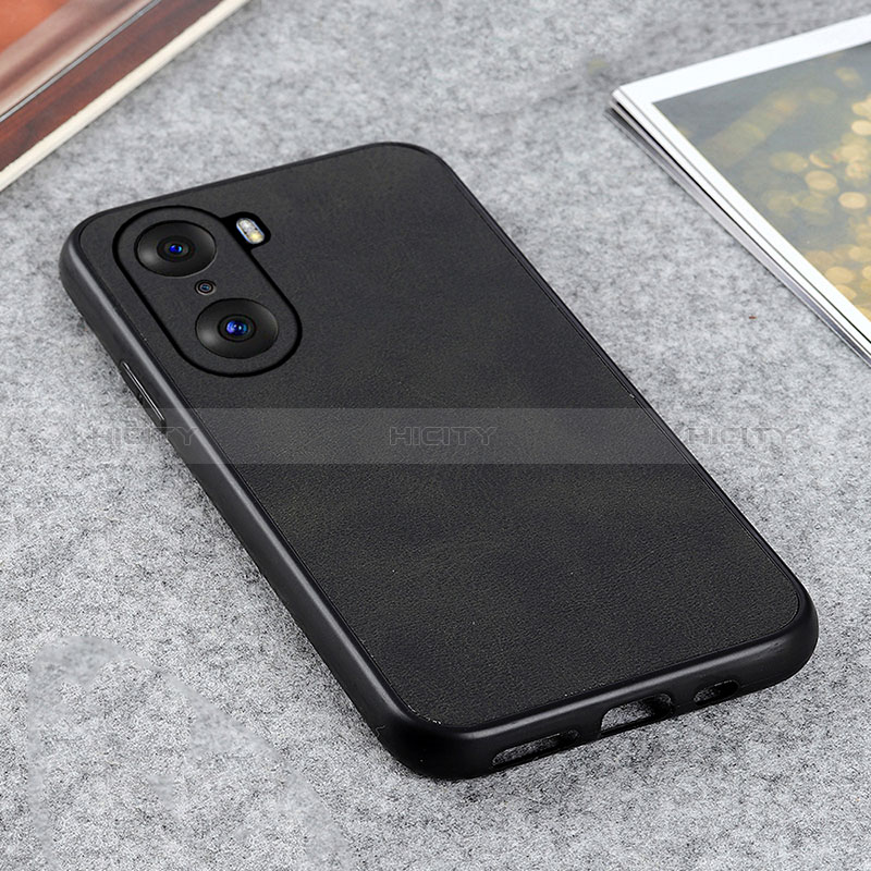 Funda Lujo Cuero Carcasa B08H para Huawei Honor 60 Pro 5G Negro