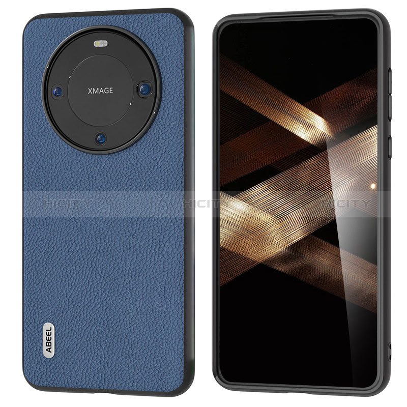 Funda Lujo Cuero Carcasa B08H para Huawei Mate 60 Pro Azul