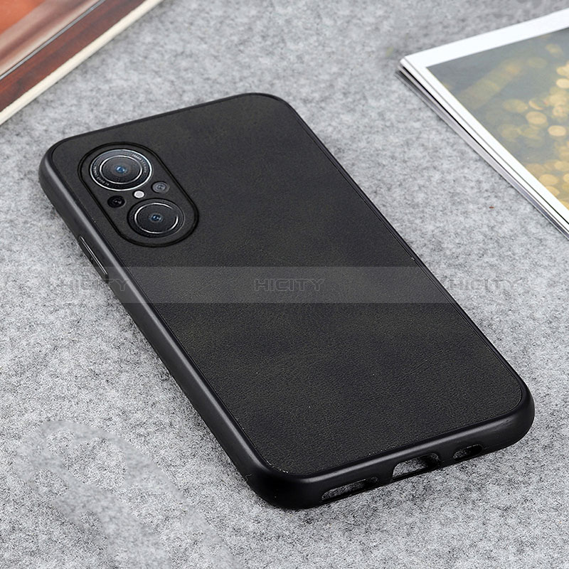 Funda Lujo Cuero Carcasa B08H para Huawei Nova 9 SE Negro