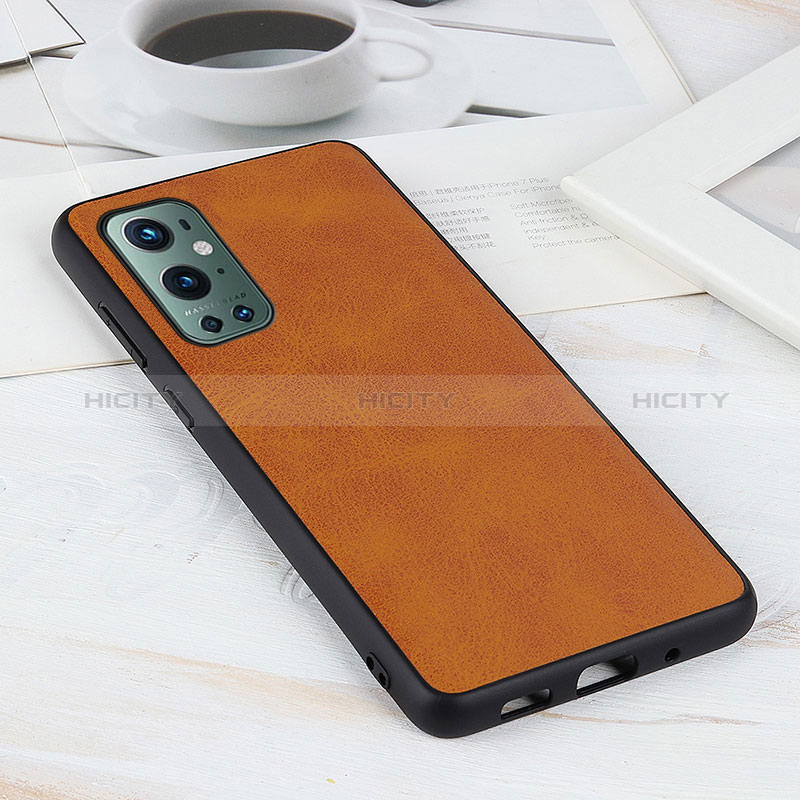 Funda Lujo Cuero Carcasa B08H para OnePlus 9 Pro 5G Marron