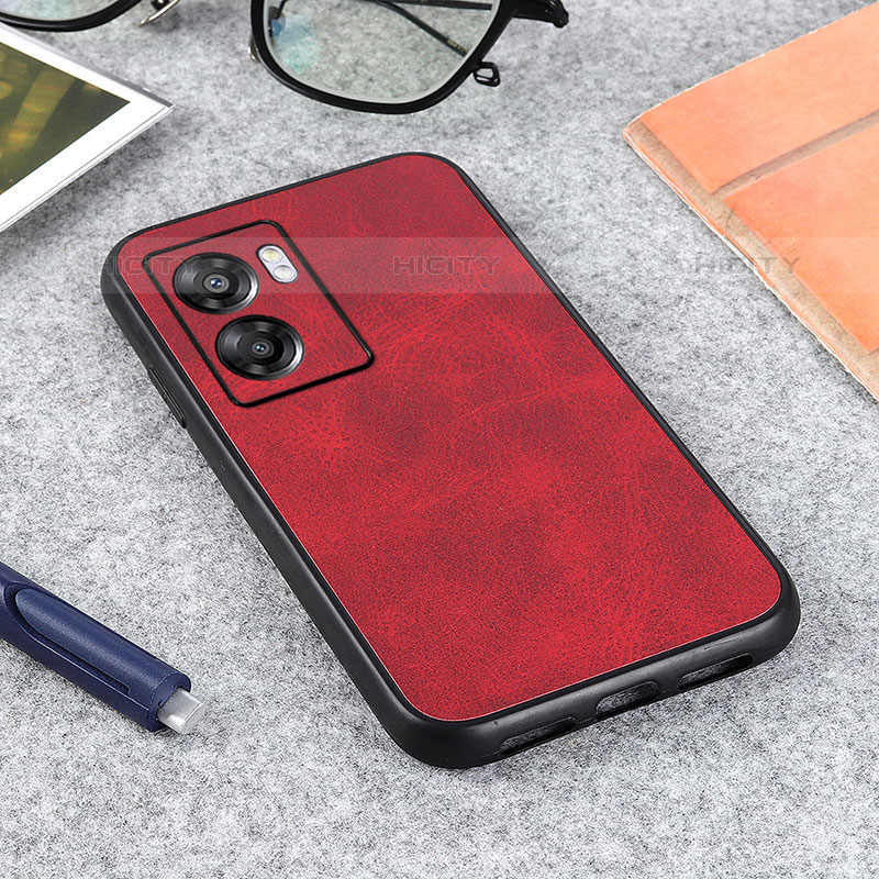 Funda Lujo Cuero Carcasa B08H para OnePlus Nord N300 5G Rojo