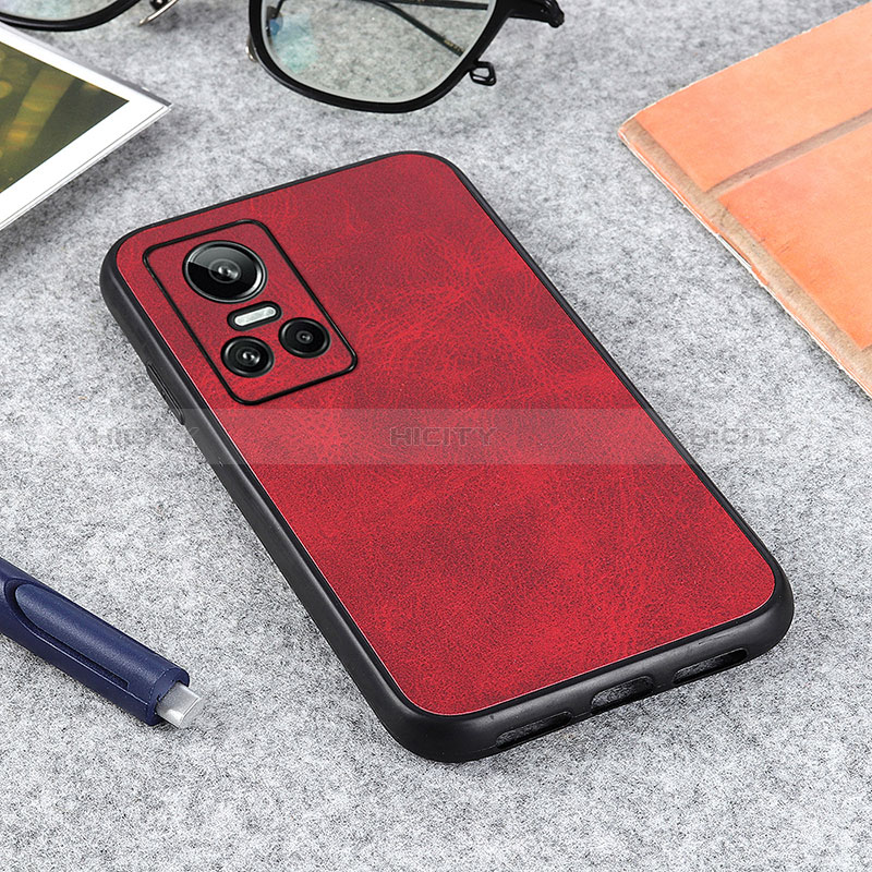 Funda Lujo Cuero Carcasa B08H para Realme GT Neo3 5G Rojo