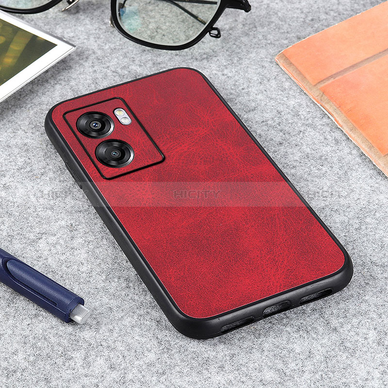 Funda Lujo Cuero Carcasa B08H para Realme Narzo 50 5G Rojo