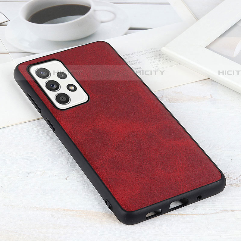 Funda Lujo Cuero Carcasa B08H para Samsung Galaxy A52 5G Rojo