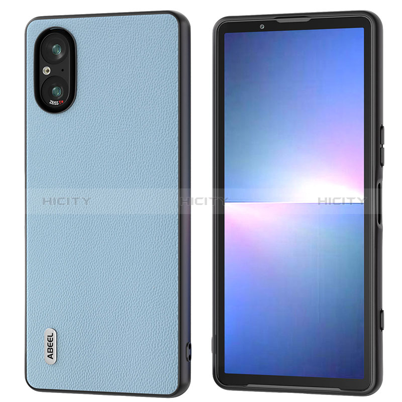 Funda Lujo Cuero Carcasa BH1 para Sony Xperia 5 V Azul Claro