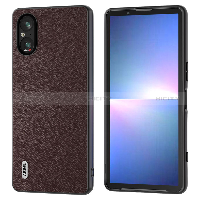 Funda Lujo Cuero Carcasa BH1 para Sony Xperia 5 V Marron