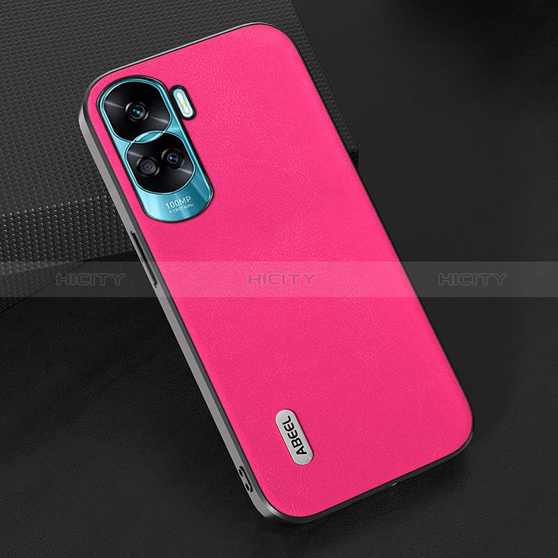 Funda Lujo Cuero Carcasa BH2 para Huawei Honor 90 Lite 5G Rosa Roja