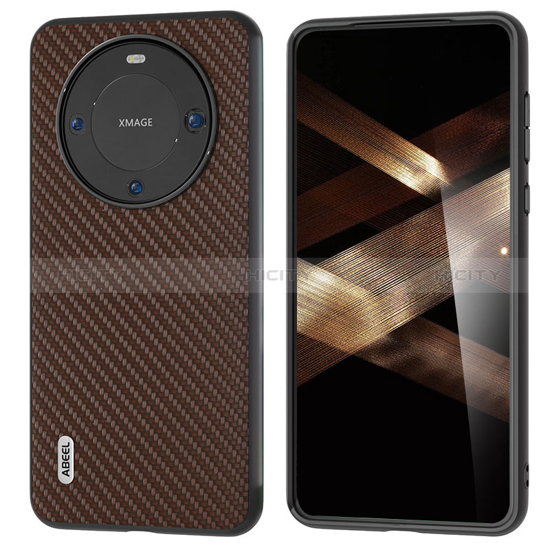 Funda Lujo Cuero Carcasa BH3 para Huawei Mate 60 Pro Marron