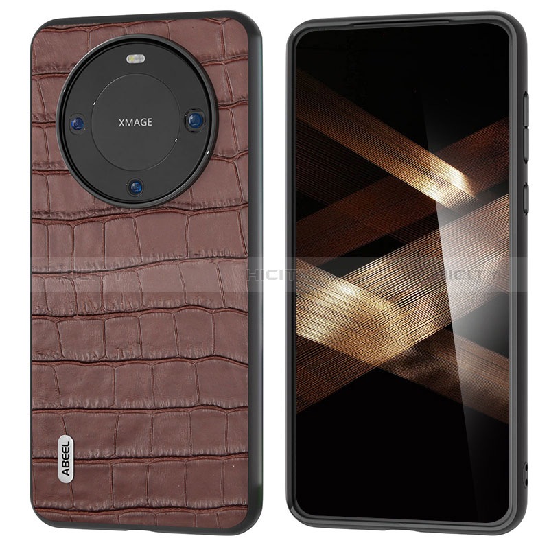 Funda Lujo Cuero Carcasa BH4 para Huawei Mate 60 Marron