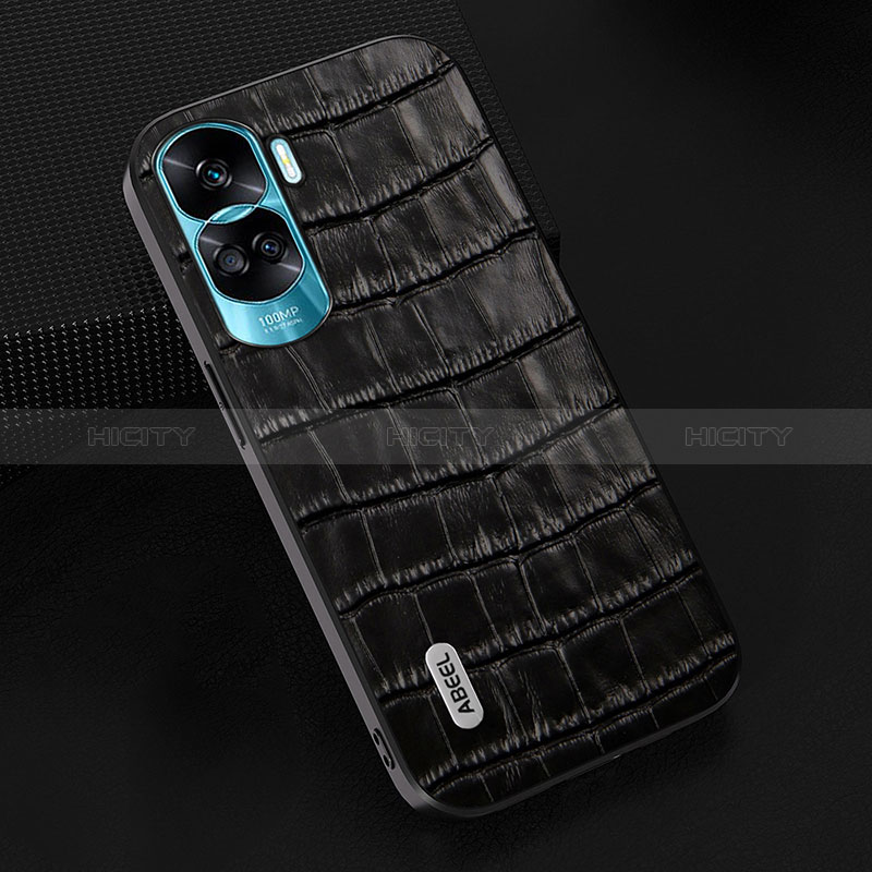 Funda Lujo Cuero Carcasa BH5 para Huawei Honor 90 Lite 5G Negro