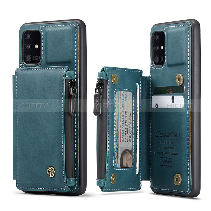 Funda Lujo Cuero Carcasa C01S para Samsung Galaxy A51 5G Azul