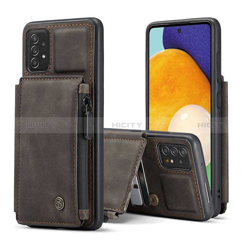 Funda Lujo Cuero Carcasa C01S para Samsung Galaxy A52s 5G Marron