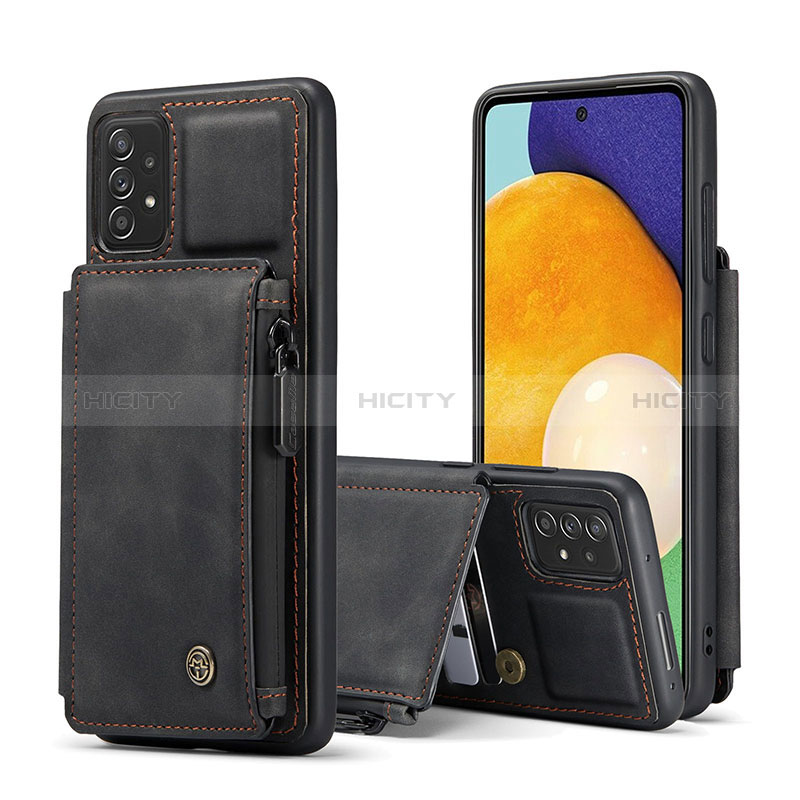 Funda Lujo Cuero Carcasa C01S para Samsung Galaxy A52s 5G Negro