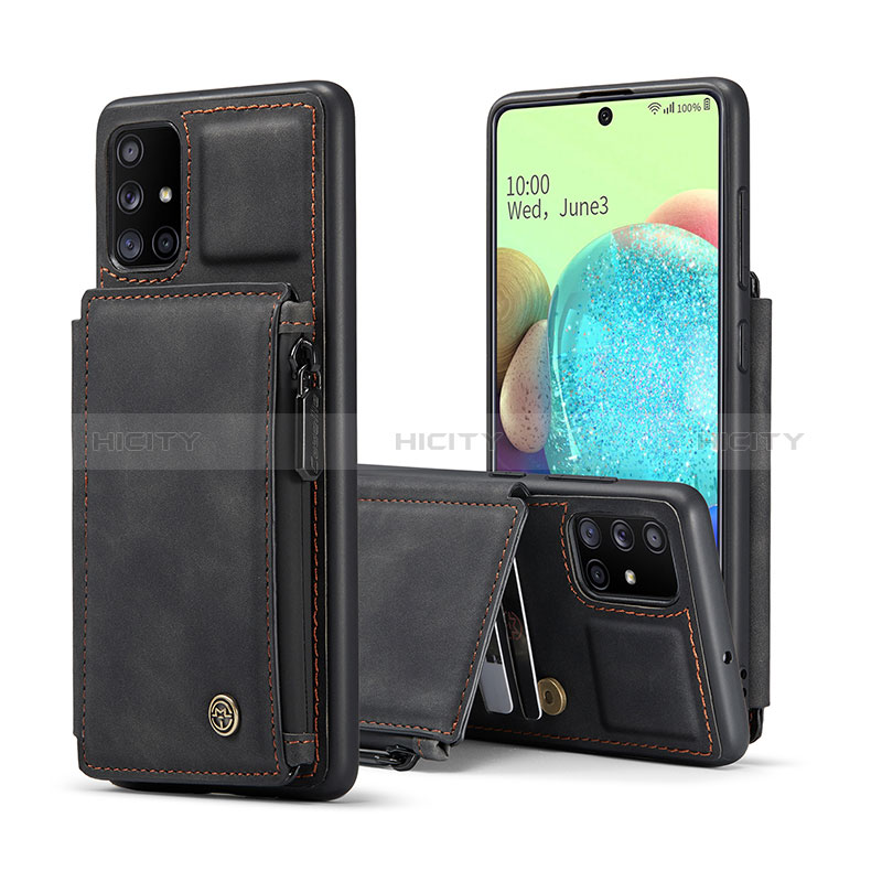 Funda Lujo Cuero Carcasa C01S para Samsung Galaxy A71 5G Negro