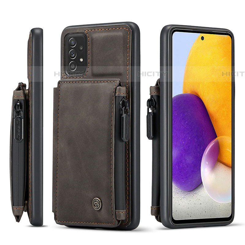 Funda Lujo Cuero Carcasa C01S para Samsung Galaxy A72 4G Marron