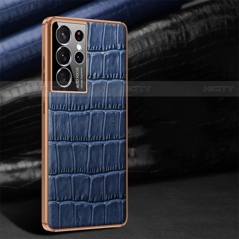 Funda Lujo Cuero Carcasa C09 para Samsung Galaxy S23 Ultra 5G Azul