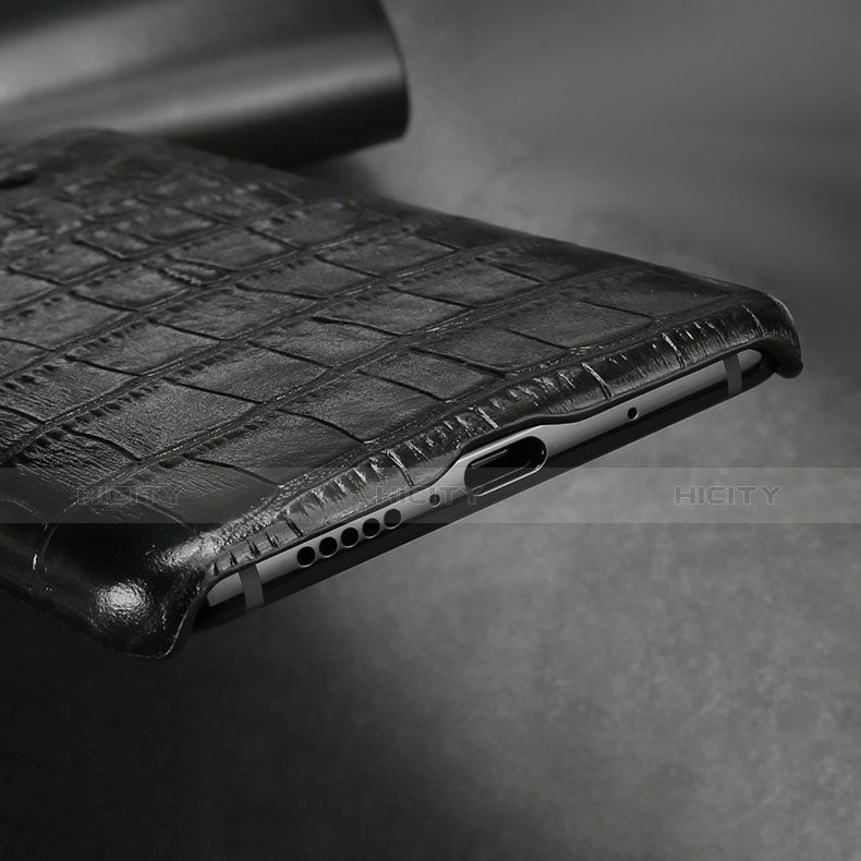 Funda Lujo Cuero Carcasa Cocodrilo para Huawei Mate 10 Negro