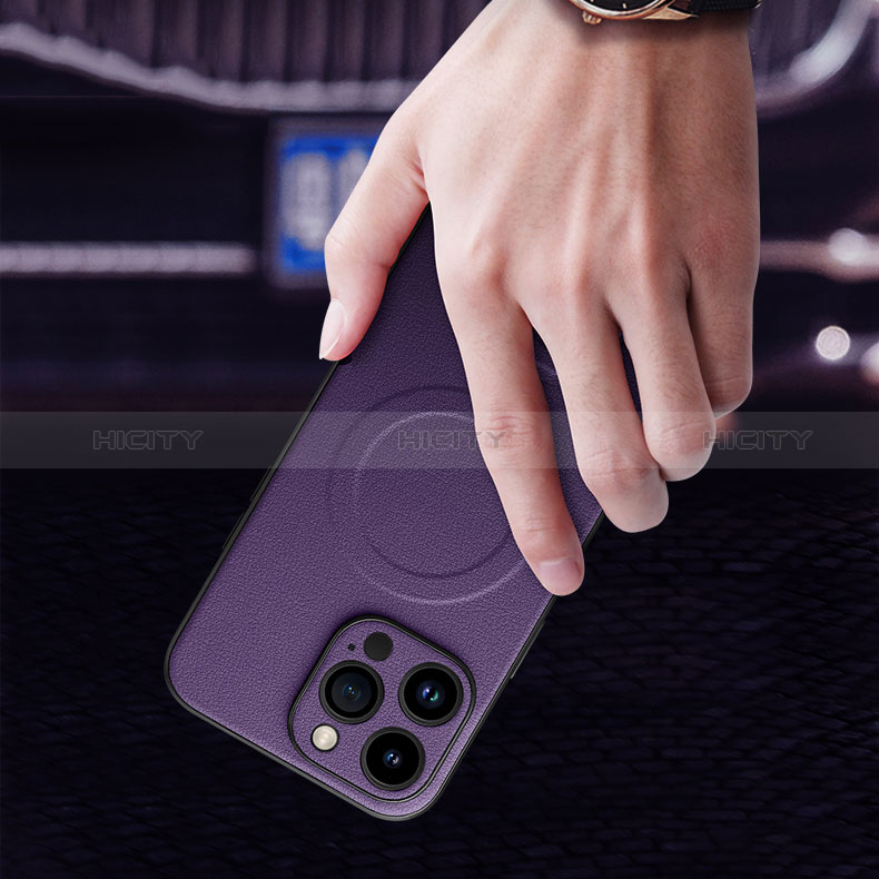 Funda Lujo Cuero Carcasa con Mag-Safe Magnetic LD1 para Apple iPhone 14 Pro Max