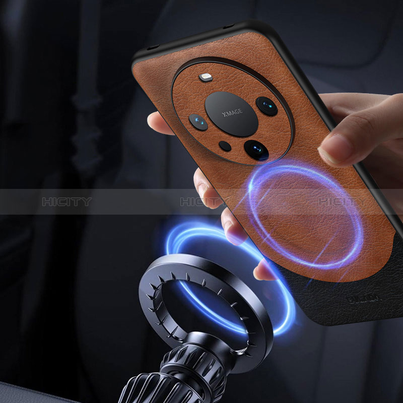 Funda Lujo Cuero Carcasa con Mag-Safe Magnetic LD1 para Huawei Mate 60