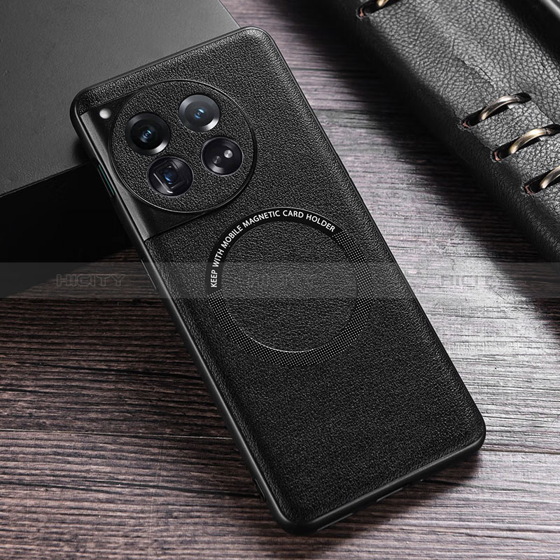 Funda Lujo Cuero Carcasa con Mag-Safe Magnetic P01 para OnePlus 12R 5G