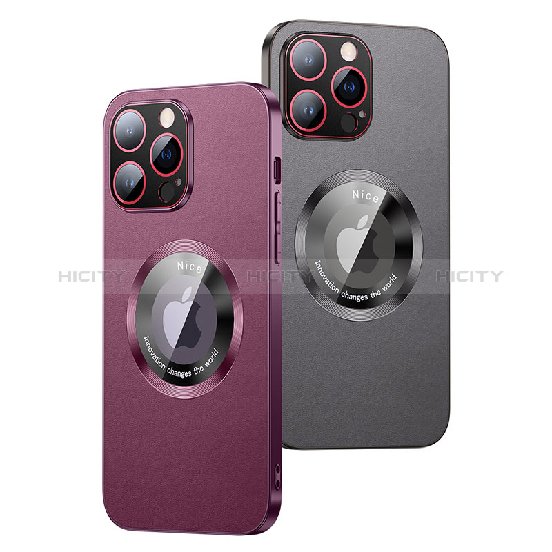 Funda Lujo Cuero Carcasa con Mag-Safe Magnetic QC1 para Apple iPhone 12