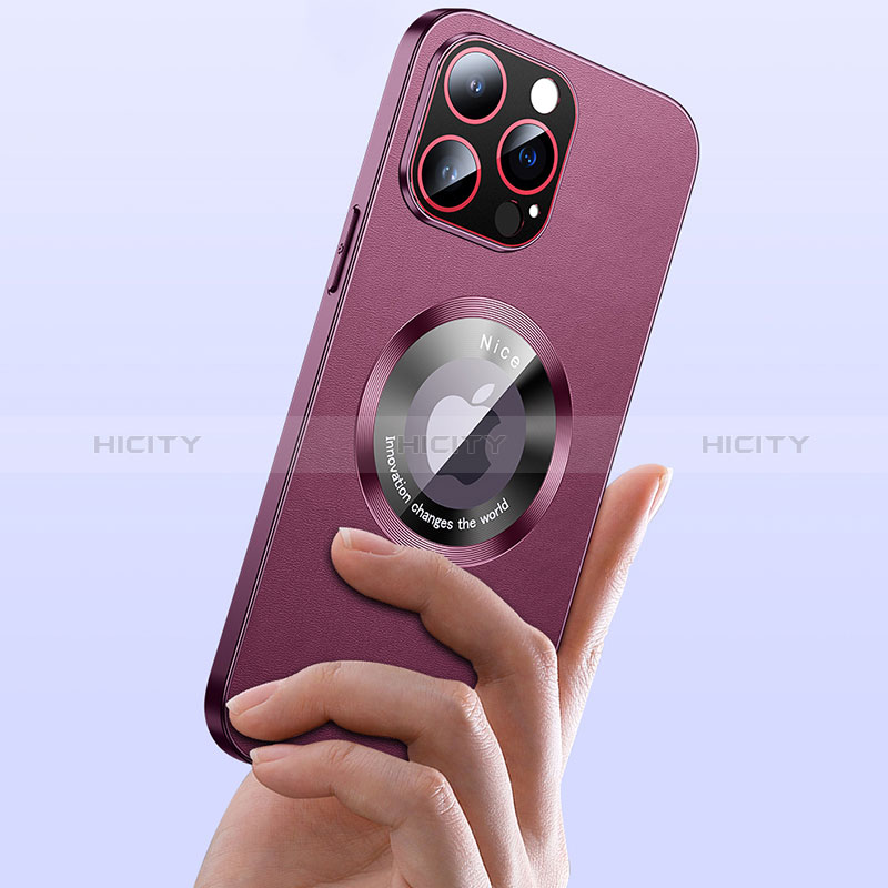 Funda Lujo Cuero Carcasa con Mag-Safe Magnetic QC1 para Apple iPhone 13