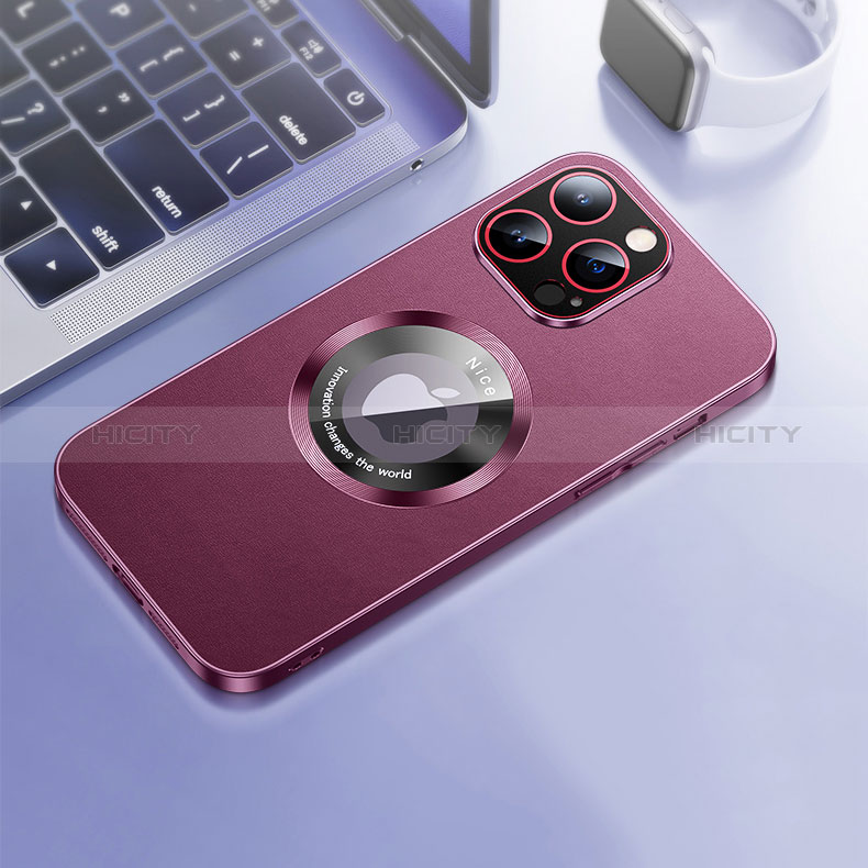 Funda Lujo Cuero Carcasa con Mag-Safe Magnetic QC1 para Apple iPhone 13 Pro Max