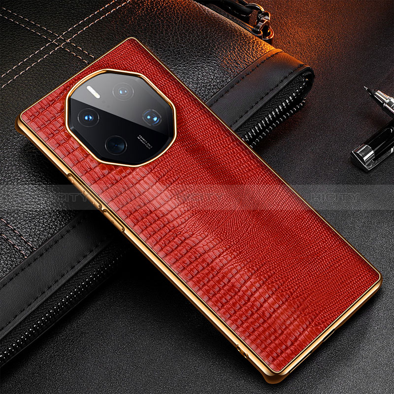 Funda Lujo Cuero Carcasa DL1 para Huawei Mate 50 RS Rojo