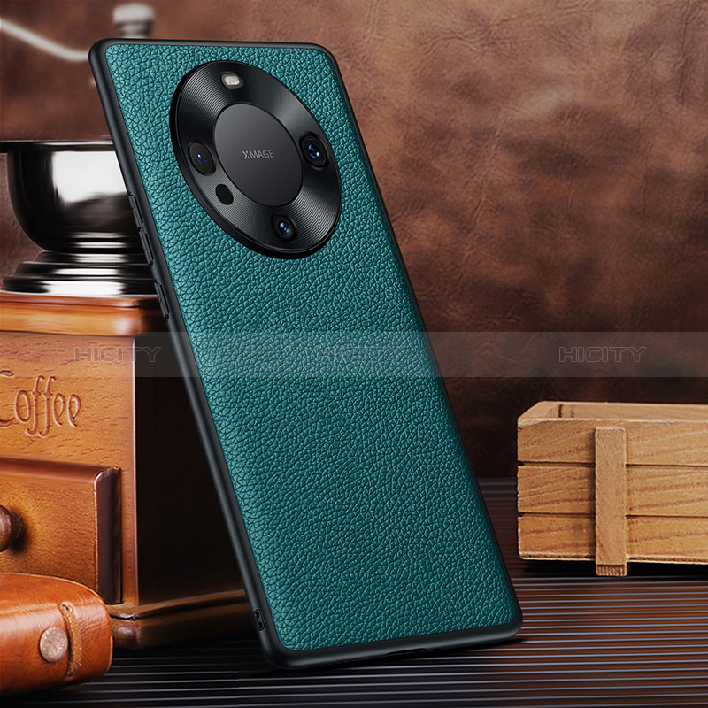 Funda Lujo Cuero Carcasa DL1 para Huawei Mate 60 Pro Cian