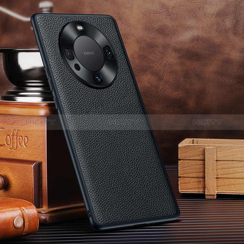 Funda Lujo Cuero Carcasa DL1 para Huawei Mate 60 Pro+ Plus Negro