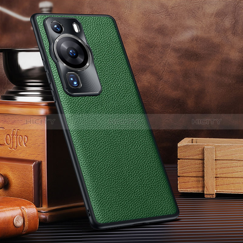 Funda Lujo Cuero Carcasa DL1 para Huawei P60 Pro Verde