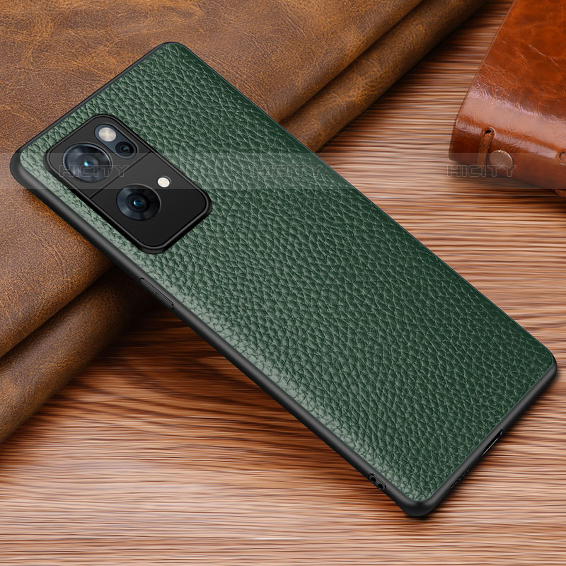 Funda Lujo Cuero Carcasa DL1 para Oppo Reno7 Pro 5G Verde