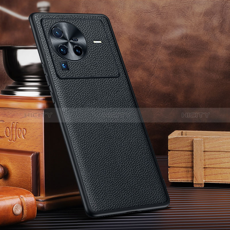 Funda Lujo Cuero Carcasa DL1 para Vivo X80 Pro 5G Negro