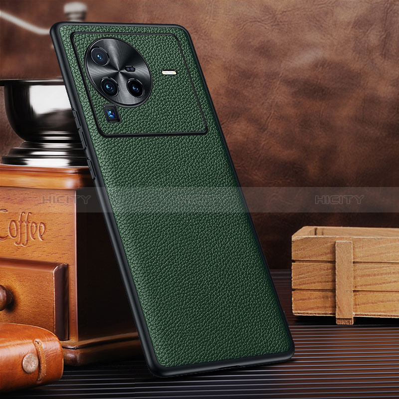 Funda Lujo Cuero Carcasa DL1 para Vivo X80 Pro 5G Verde