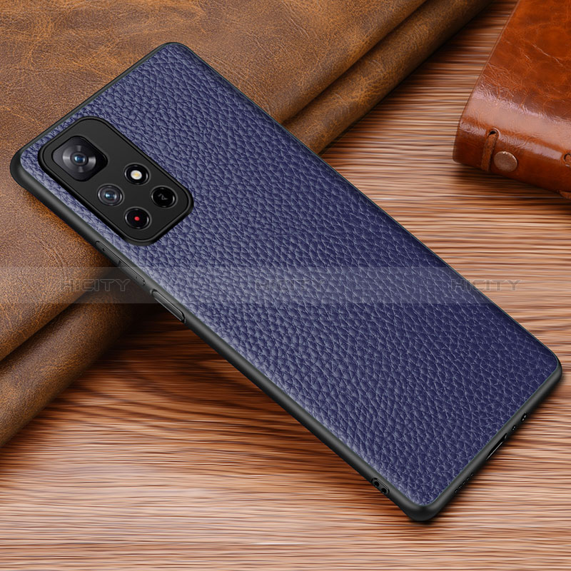 Funda Lujo Cuero Carcasa DL1 para Xiaomi Poco M4 Pro 5G Azul