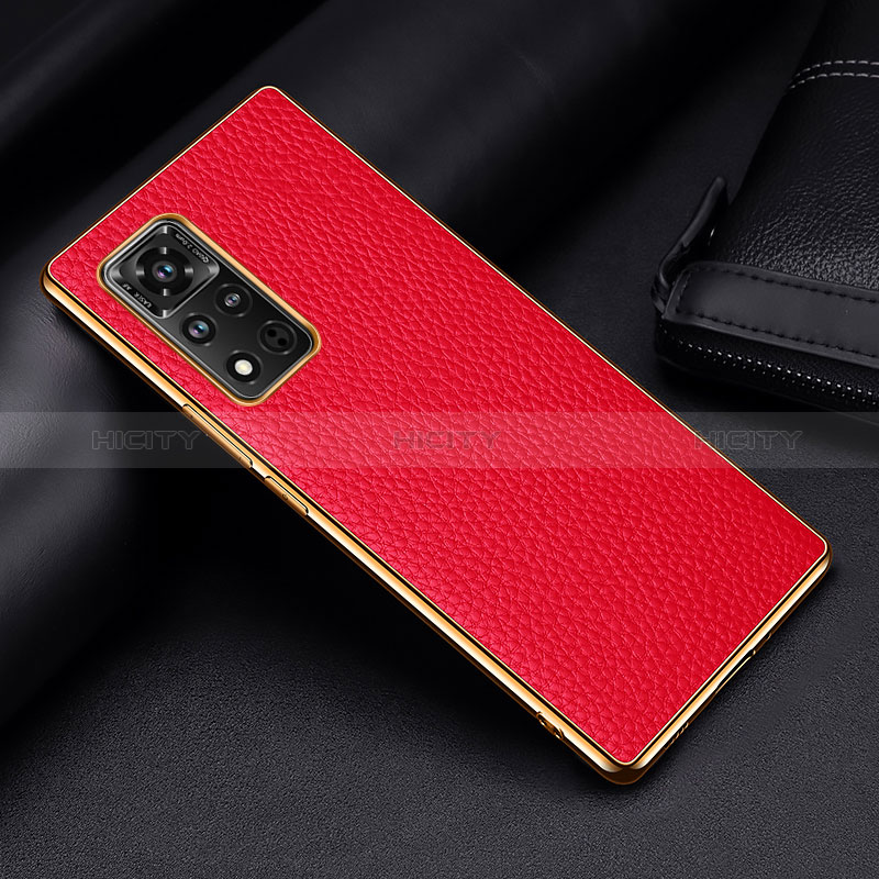 Funda Lujo Cuero Carcasa DL2 para Huawei Honor V40 5G Rojo